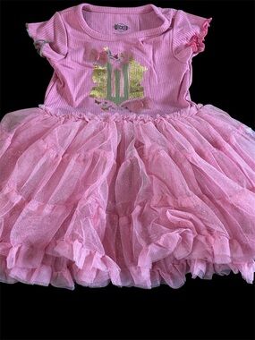 Pink Glitter Tulle Kids Costume Dress